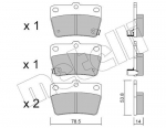 Piduriklotsi komplekt,ketaspidur METELLI 22-0431-0