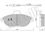 Piduriklotsi komplekt,ketaspidur METELLI 22-0105-0