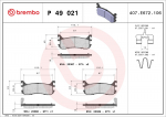 Piduriklotsi komplekt,ketaspidur BREMBO P 49 021