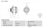Generaator BOSCH 0 986 042 790