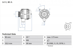 Generaator BOSCH 0 986 082 040