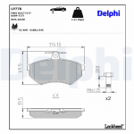 Piduriklotsi komplekt,ketaspidur DELPHI LP778