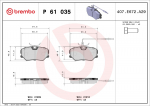 Piduriklotsi komplekt,ketaspidur BREMBO P 61 035
