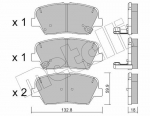 Piduriklotsi komplekt,ketaspidur METELLI 22-1026-0