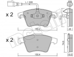 Piduriklotsi komplekt,ketaspidur METELLI 22-0552-2