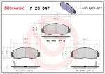 Piduriklotsi komplekt,ketaspidur BREMBO P 28 047
