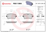 Piduriklotsi komplekt,ketaspidur BREMBO P85118NX