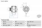 Generaator BOSCH 0 986 049 171