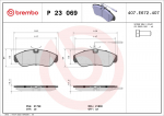 Piduriklotsi komplekt,ketaspidur BREMBO P 23 069