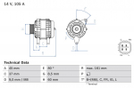 Generaator BOSCH 0 986 082 410