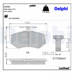 Piduriklotsi komplekt,ketaspidur DELPHI LP424