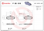Piduriklotsi komplekt,ketaspidur BREMBO P 85 018