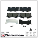 Piduriklotsi komplekt,ketaspidur ZIMMERMANN 22353.180.1