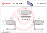 Piduriklotsi komplekt,ketaspidur BREMBO P 79 006