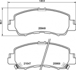 Piduriklotsi komplekt,ketaspidur BREMBO P 54 061