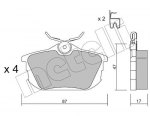 Piduriklotsi komplekt,ketaspidur METELLI 22-0347-0
