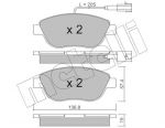 Piduriklotsi komplekt,ketaspidur METELLI 22-0322-3