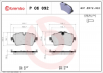Piduriklotsi komplekt,ketaspidur BREMBO P 06 092