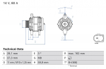 Generaator BOSCH 0 986 085 250