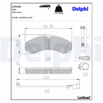 Piduriklotsi komplekt,ketaspidur DELPHI LP3190