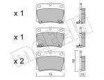 Piduriklotsi komplekt,ketaspidur METELLI 22-0484-0