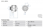 Generaator BOSCH 0 986 080 380