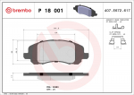 Piduriklotsi komplekt,ketaspidur BREMBO P 18 001