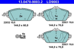 Piduriklotsi komplekt,ketaspidur ATE 13.0470-9003.2