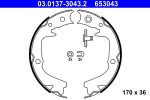 Piduriklotside komplekt,seisupidur ATE 03.0137-3043.2