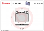 Piduriklotsi komplekt,ketaspidur BREMBO P 50 002
