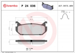 Piduriklotsi komplekt,ketaspidur BREMBO P 24 036