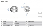 Generaator BOSCH 0 986 084 150
