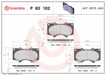 Piduriklotsi komplekt,ketaspidur BREMBO P 83 102