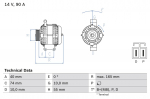 Generaator BOSCH 0 986 080 320