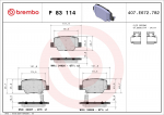 Piduriklotsi komplekt,ketaspidur BREMBO P 83 114
