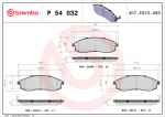 Piduriklotsi komplekt,ketaspidur BREMBO P 54 032