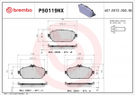 Piduriklotsi komplekt,ketaspidur BREMBO P50119NX