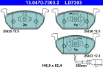 Piduriklotsi komplekt,ketaspidur ATE 13.0470-7303.2