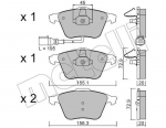 Piduriklotsi komplekt,ketaspidur METELLI 22-0549-4