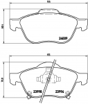 Piduriklotsi komplekt,ketaspidur BREMBO P 83 043