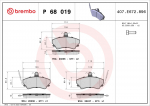 Piduriklotsi komplekt,ketaspidur BREMBO P 68 019