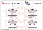 Piduriklotsi komplekt,ketaspidur BREMBO P 59 045X