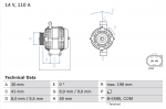 Generaator BOSCH 0 986 046 130