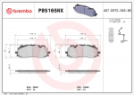 Piduriklotsi komplekt,ketaspidur BREMBO P85165NX