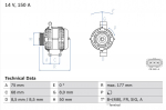 Generaator BOSCH 0 986 082 590