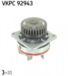 Veepump, mootori jahutus SKF VKPC 92943