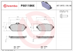 Piduriklotsi komplekt,ketaspidur BREMBO P50118NX