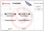 Piduriklotsi komplekt,ketaspidur BREMBO P44026NX