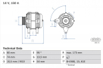 Generaator BOSCH 0 986 045 031
