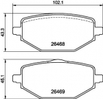 Piduriklotsi komplekt,ketaspidur HELLA 8DB 355 044-241